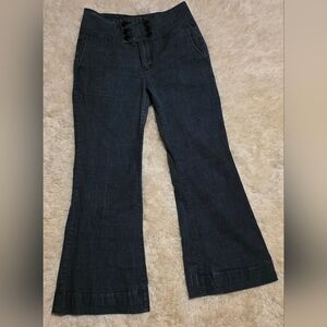 FOR ME The Tailored Jean Darkwash Flare Leg Sailor Style Trouser Pants Sz. 13x29